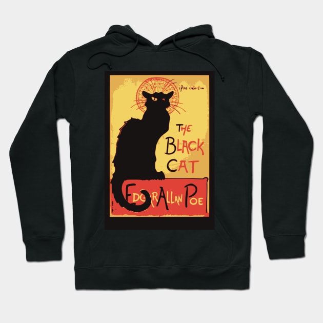 Black cat book cover Hoodie by bumblethebee